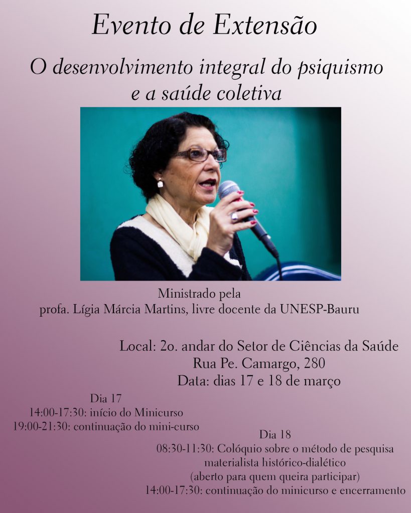 Cartaz evento Profa. Ligia Marcia
